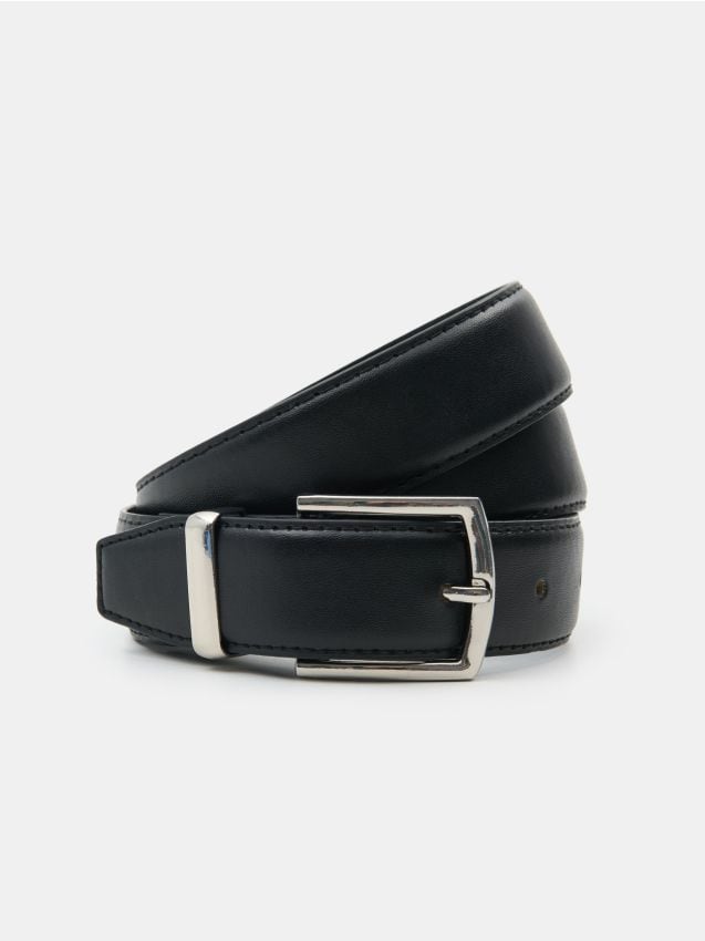 Sinsay - Pasek z metalową klamrą - czarny