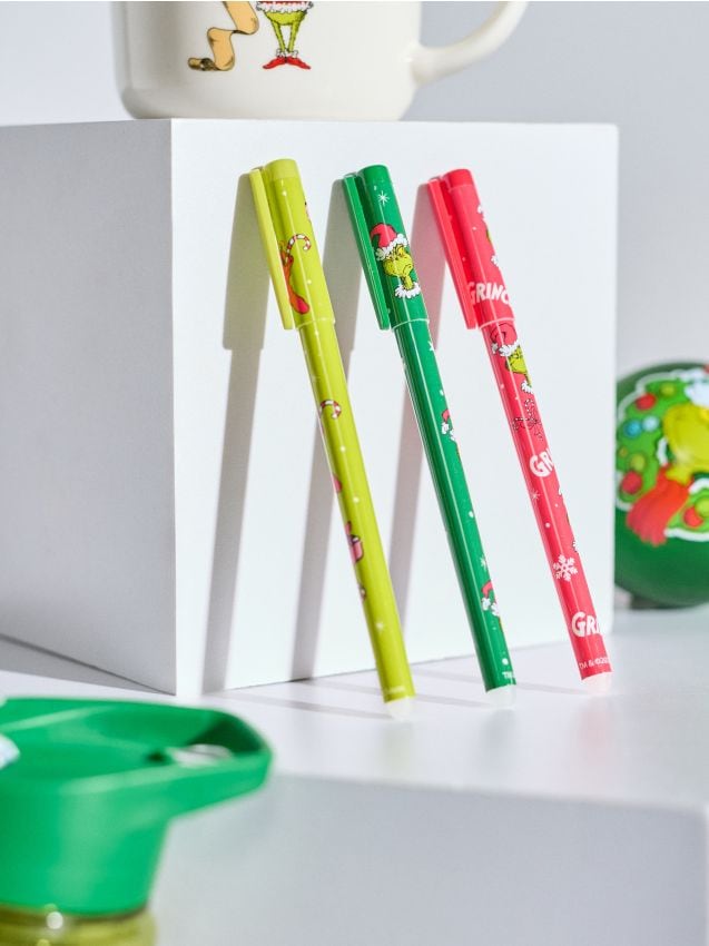 Sinsay - Gumovateľné Perá 3-balenie Grinch - viacfarebná