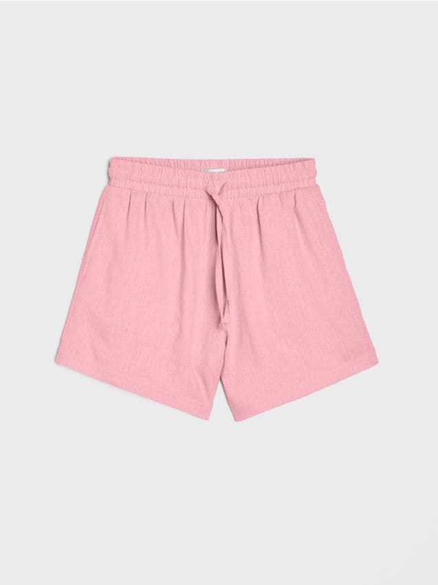 Sinsay - Pantaloni scurți cu adaos de in - roz