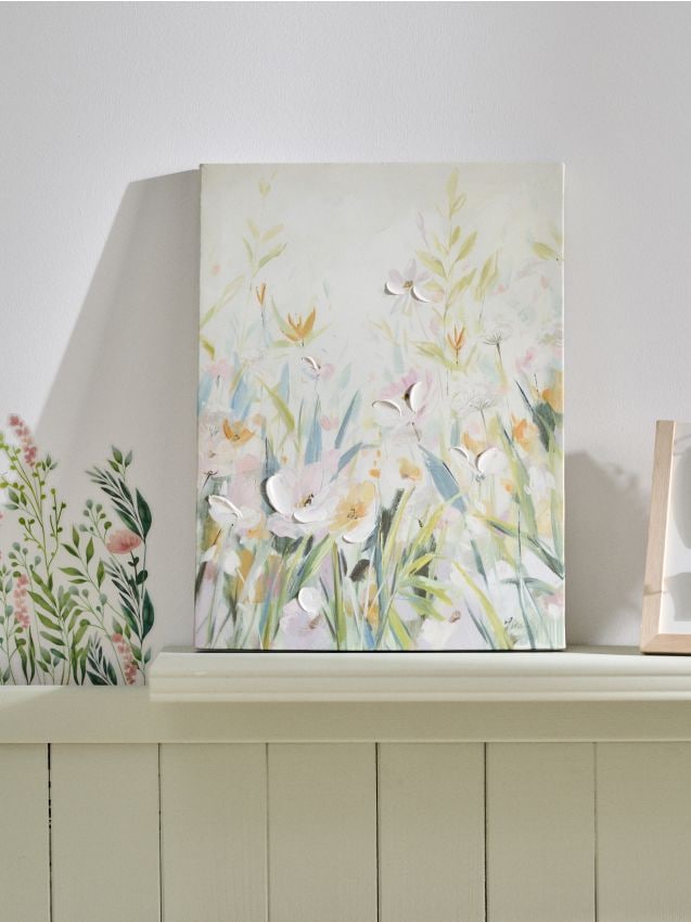 Sinsay - Pictură cu flori 3D - multicolor