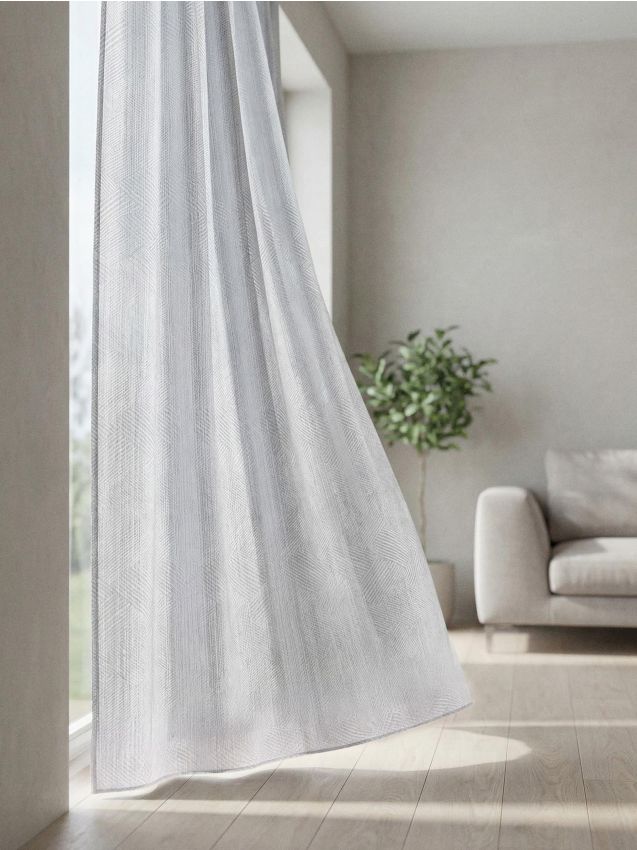 Sinsay - Perdea pe bandă cu model jacquard - gri deschis