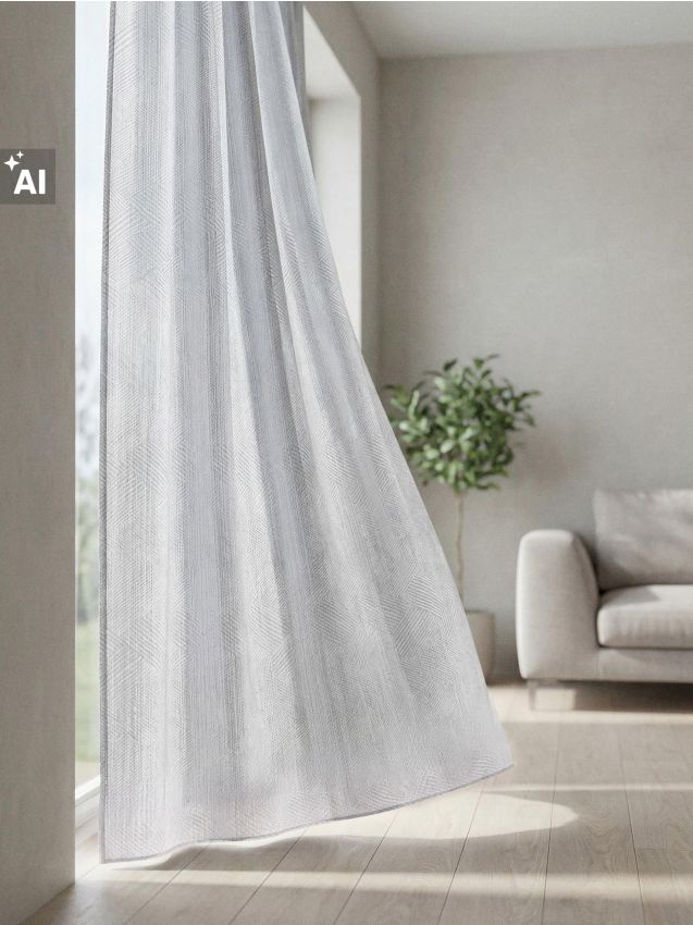 Sinsay - Perdea pe bandă cu model jacquard - gri deschis