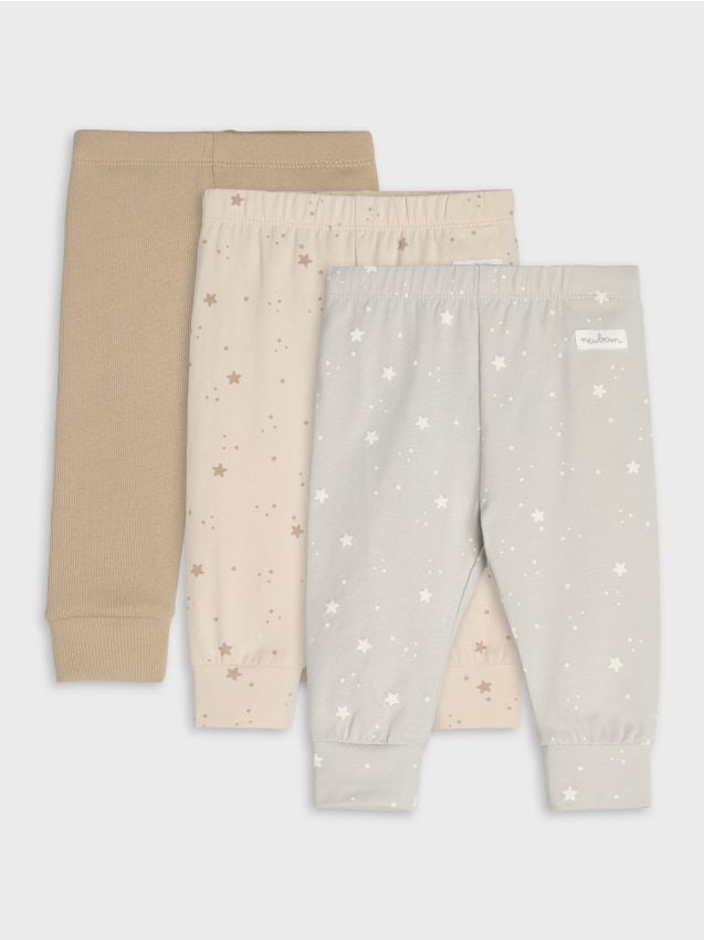 Sinsay - Colanți din bumbac 3 pack - nude