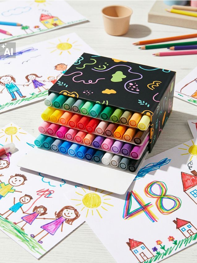 Sinsay - Set de markere acrilice 48 buc. în cutie - multicolor