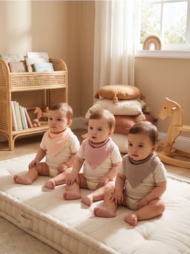 Sinsay - Set 3 bave pentru copii - roz-pastel