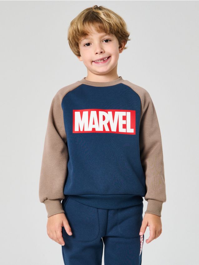 Sinsay - Mikina crewneck Marvel - tmavomodrá