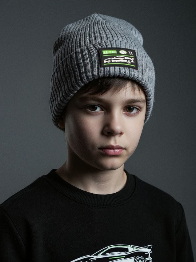 Sinsay - Čiapka beanie z prúžkovaného úpletu - tmavosivá