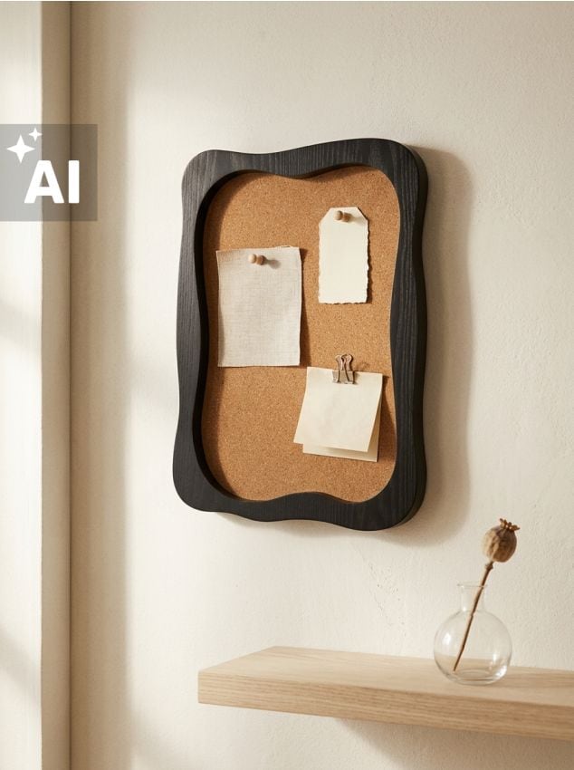 Sinsay - Tablou din plută în ramă decorativă - negru