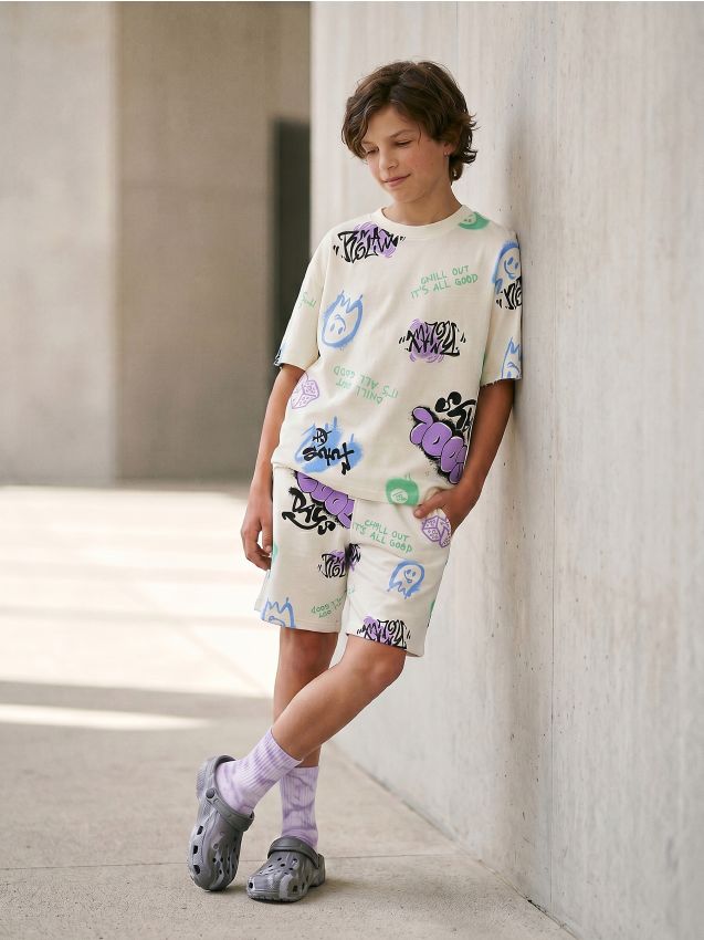 Sinsay - Pantaloni scurți lejeri cu bumbac - multicolor