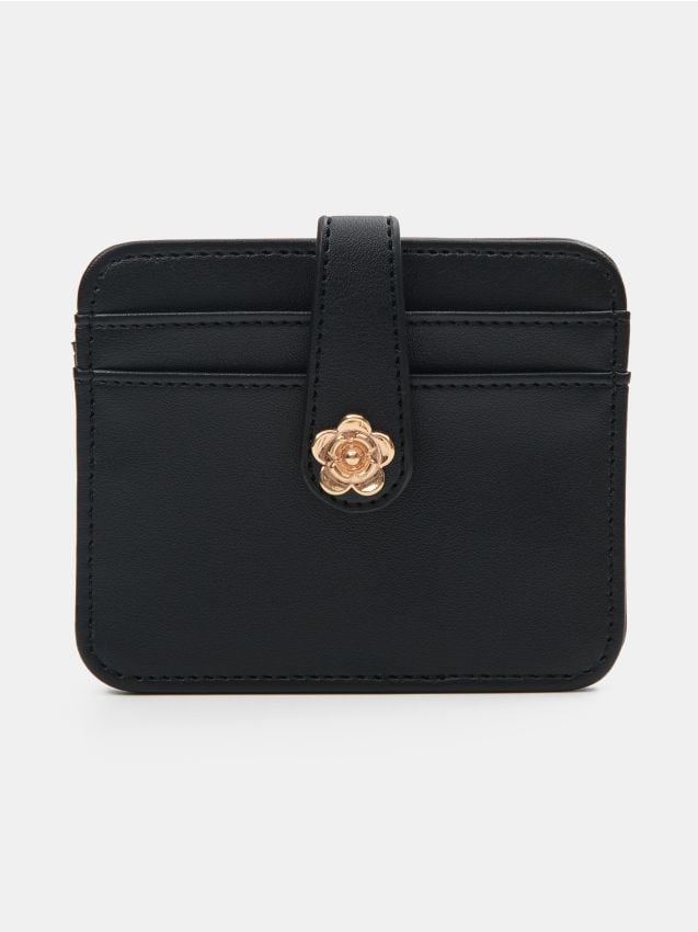 Sinsay - Mini-portofel cu compartiment pentru carduri - negru