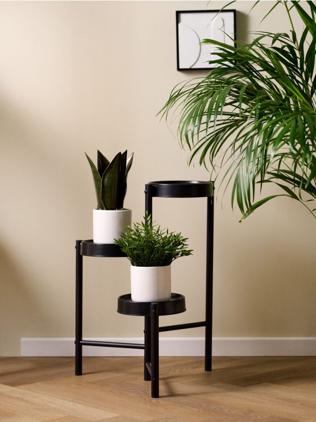 Sinsay - Trojposchodový stojan na kvety - čierna