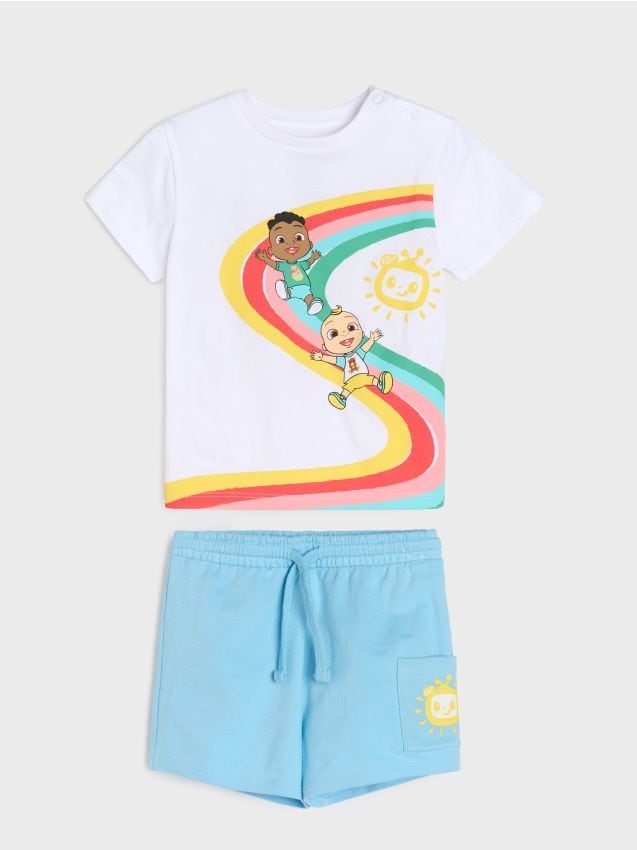 Sinsay - Compleu din jerseu CoComelon - alb