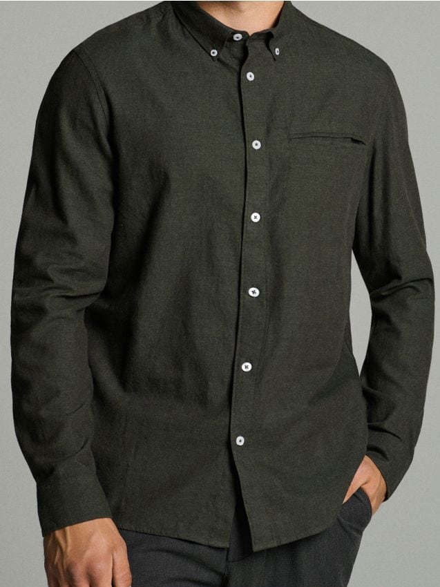 Sinsay - Bavlnené tričko slim fit - tmavozelená