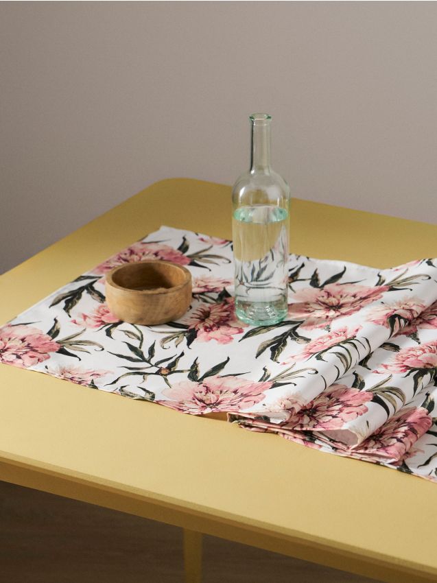 Sinsay - Traversă de masă cu motiv floral - roz