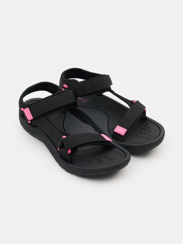 Sinsay - Sandale cu închidere cu arici - negru