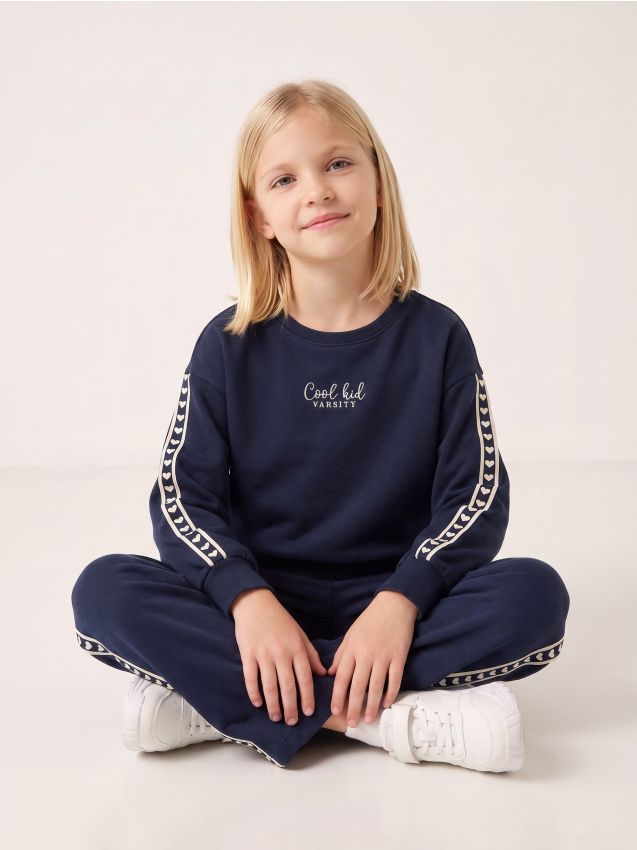 Sinsay - Set: bluză și pantaloni cu benzi laterale - multicolor