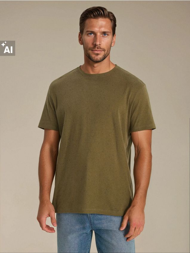 Sinsay - Tricou basic - kaki