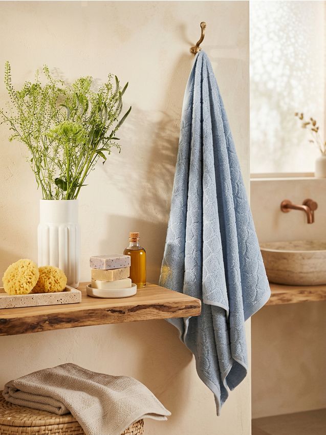 Sinsay - Prosop din bumbac 30x50 - albastru-pal