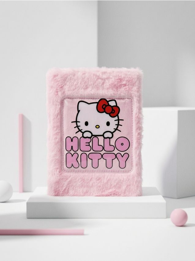 Sinsay - Caiet cu copertă pufoasă Hello Kitty - roz