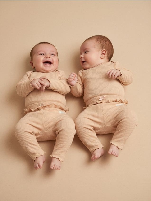 Sinsay - Pruhované legíny 2 balenie - pastelová ružová