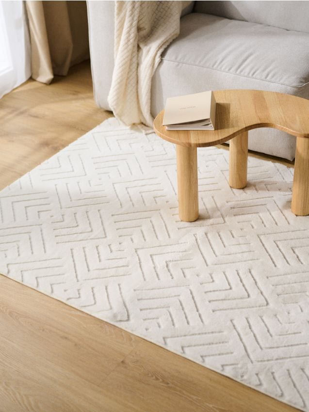 Sinsay - Covor cu model geometric - alb