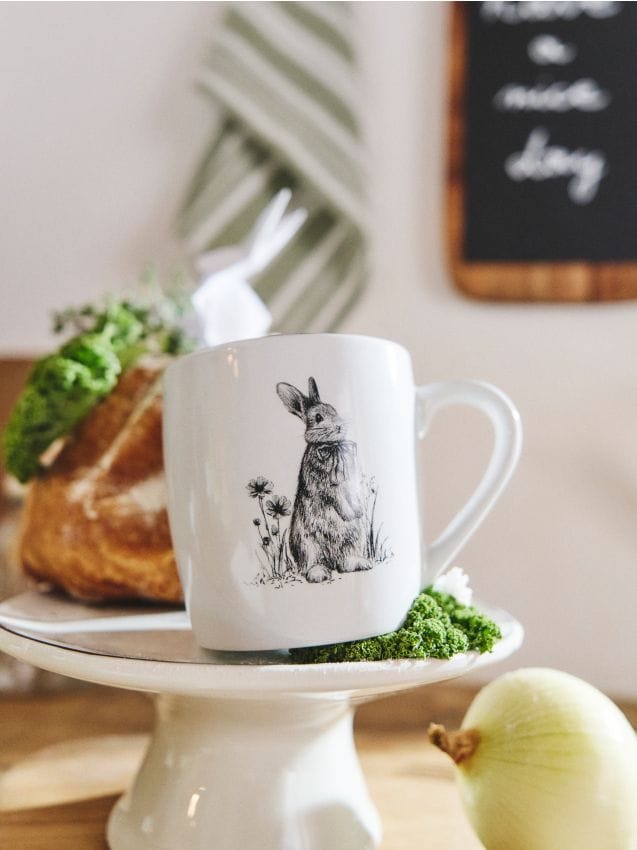 Sinsay - Set de căni de Paște cu motiv de iepurași - negru