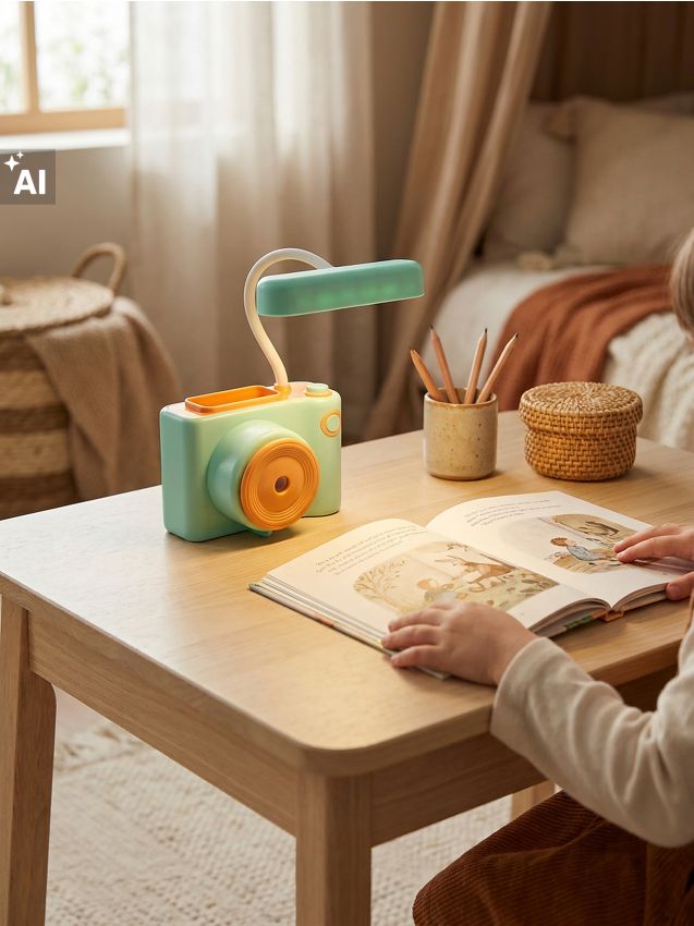Sinsay - Lampă LED de birou în formă de aparat foto cu ascuțitoare - multicolor