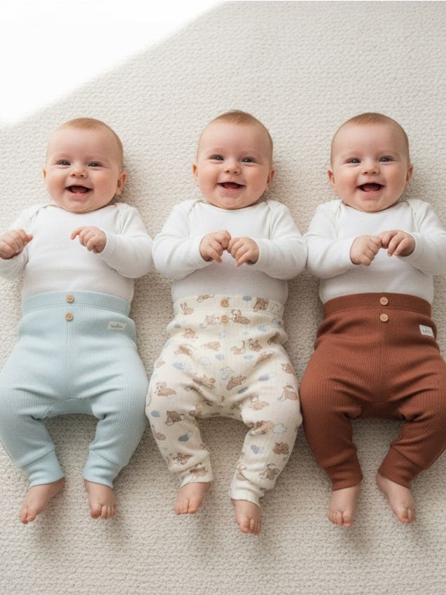 Sinsay - Balenie 3 rebrovaných nohavíc s ozdobnými gombíkmi - krémová