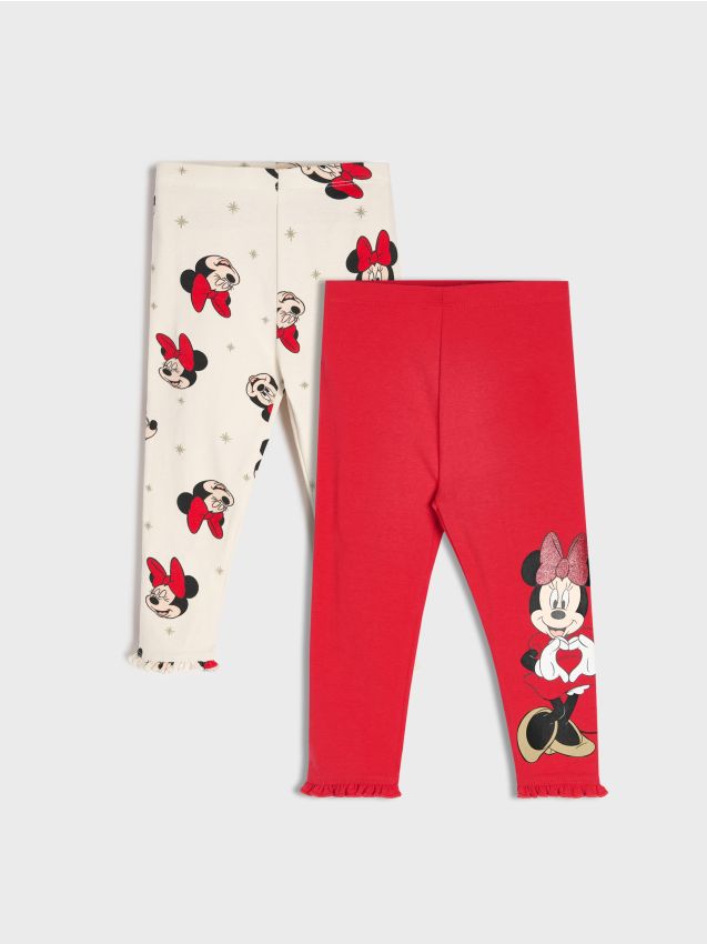 Sinsay - Bavlnené legíny Minnie Mouse - červená