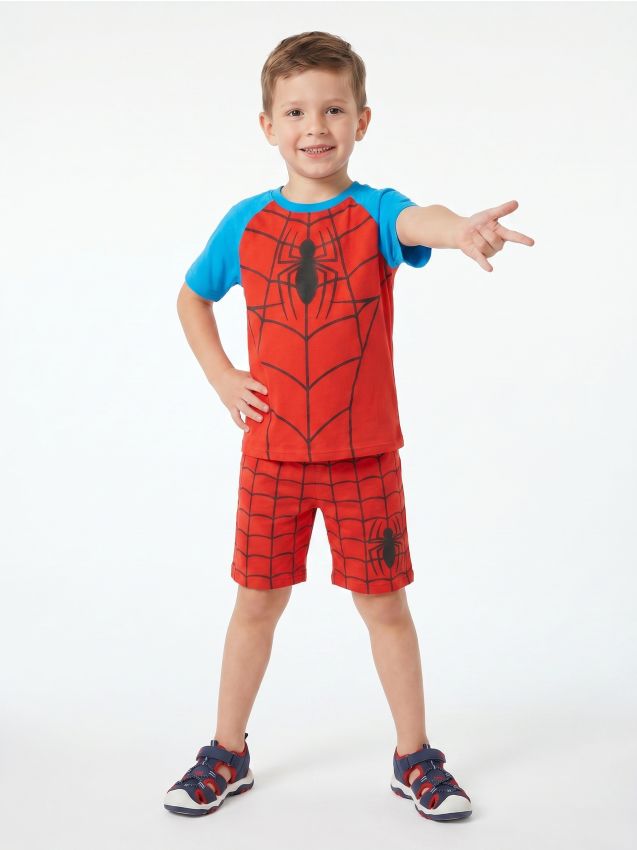 Sinsay - Compleu cu tricou și pantaloni scurți Spider-Man - roșu
