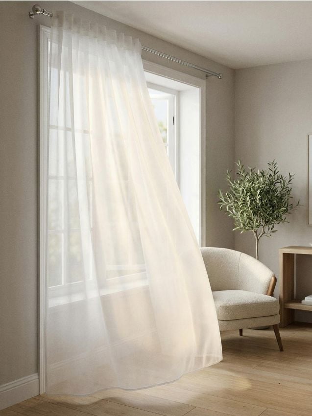 Sinsay - Perdea cu bandă - alb