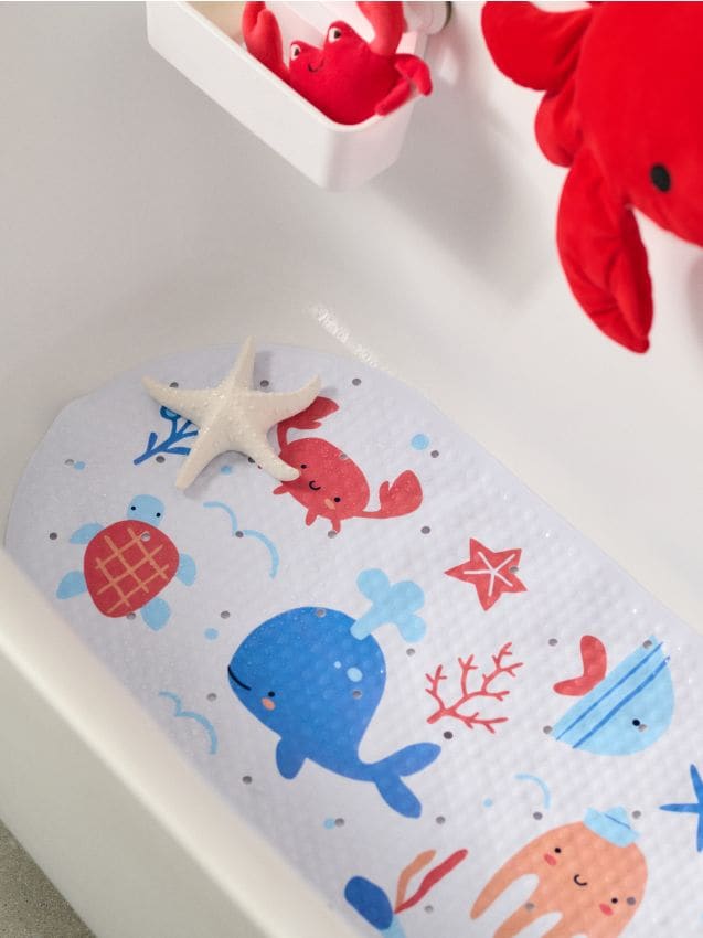 Sinsay - Covoraș antiderapant pentru cadă cu motiv de animale marine - multicolor