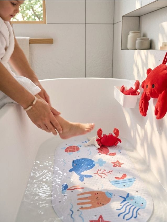 Sinsay - Covoraș antiderapant pentru cadă cu motiv de animale marine - multicolor