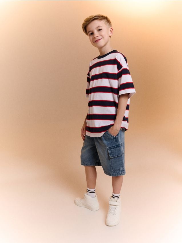 Sinsay - Pantaloni scurți cargo - albastru