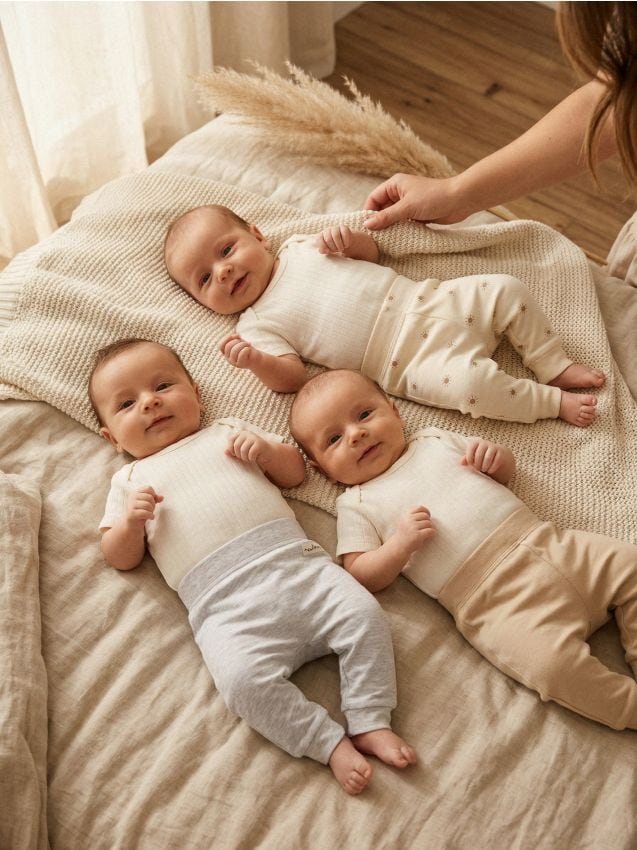 Sinsay - Pantaloni de trening din bumbac 3 pack - crem