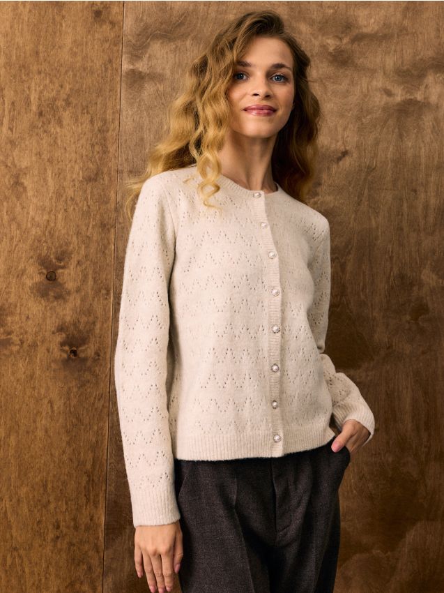 Sinsay - Cardigan ajurat cu nasturi decorativi - altele