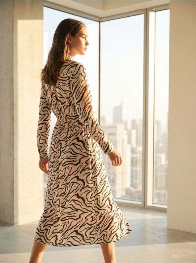 Sinsay - Vestito midi - nude