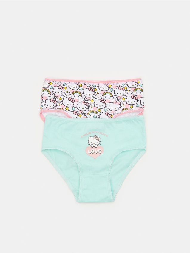 United Labels® Panty Hello Kitty - Panty für Damen grau/rosa (2er