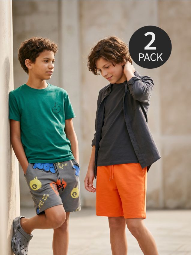 Sinsay - Tricouri din bumbac cu imprimeu 2 buc - multicolor