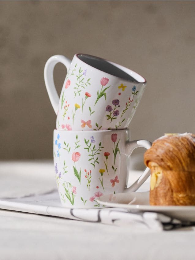 Sinsay - Set de căni cu model floral - roz