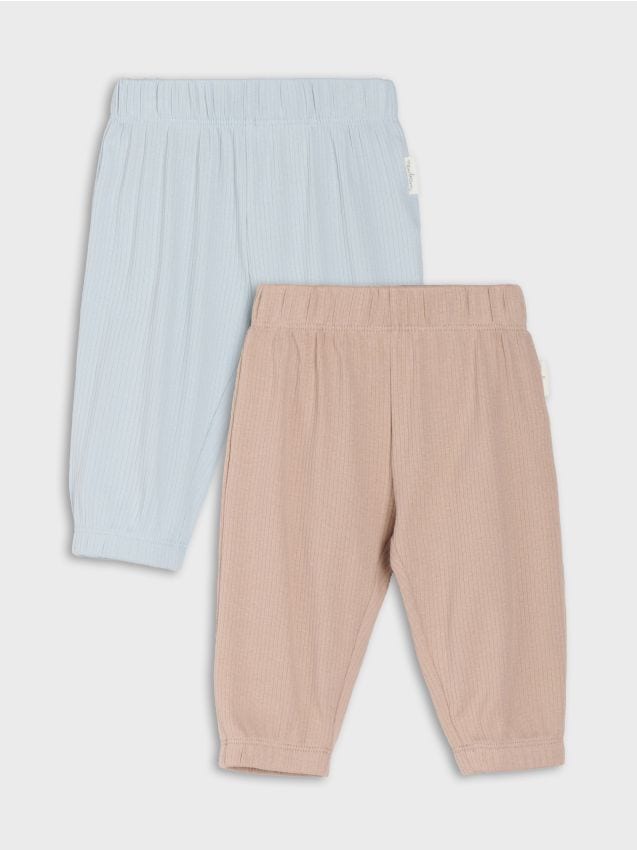 Sinsay - Pantaloni din bumbac jogger 2 pack - bej