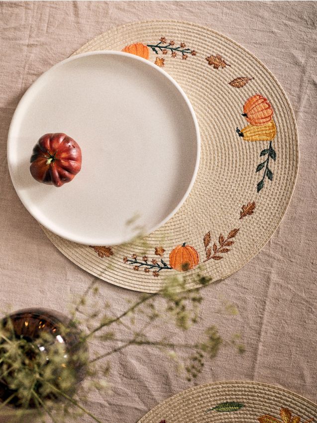 Sinsay - Set de masă împletit cu design dovleac - bej