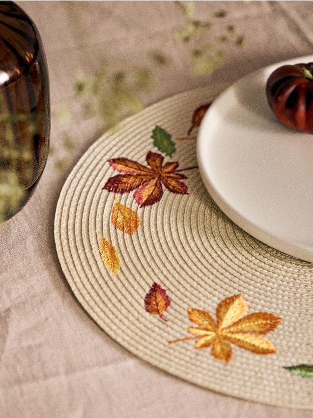 Sinsay - Set de masă împletit cu model frunze - multicolor