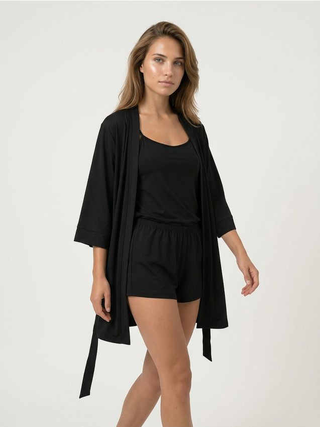 Sinsay - Halat tip kimono, uni - negru