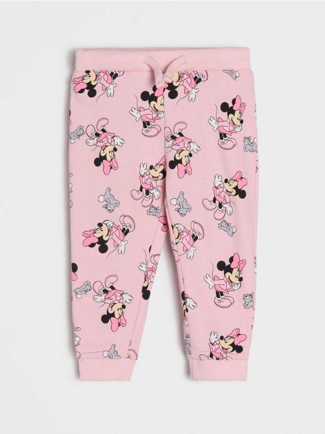 Sinsay - Pantaloni sport jogger Minnie Mouse - roz-pudră