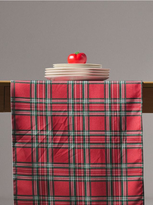 Sinsay - Kockovaný behúň na stôl - červená