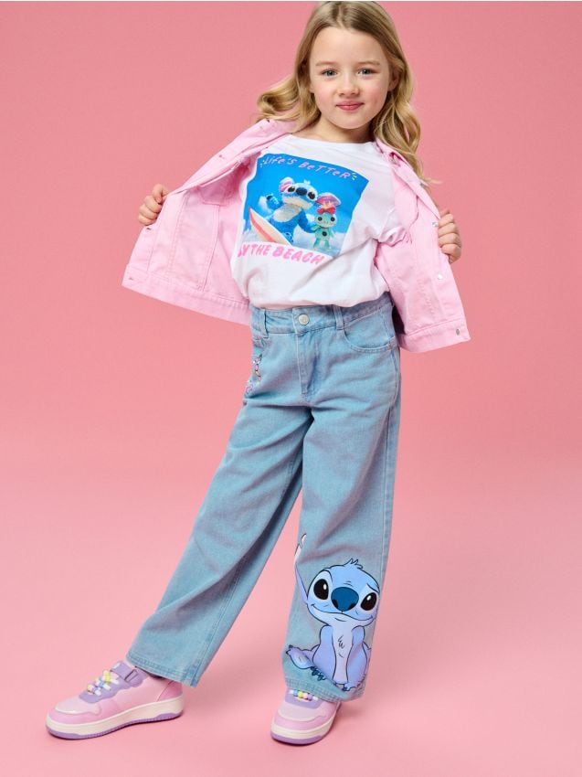 Sinsay - Дънки Wide Leg Lilo & Stitch