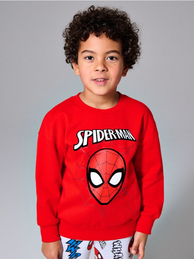 Sinsay - Bluză din bumbac cu imprimeu Spider-Man - roșu