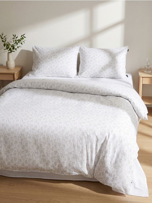 Set di biancheria da letto con fiori - bianco