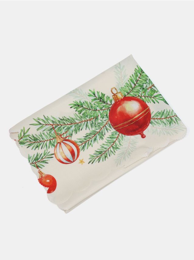 Sinsay Sinsay - Τραβέρσα τραπεζιού με γιορτινό θέμα - κρεμ